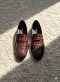 Men’s Brown Faux Leather Loafers | Comfortable Slip-On Dress Shoes for Office & Casual Wear