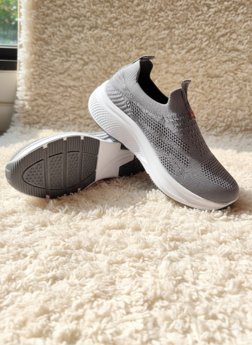 Women's Knit Slip-On Sneakers – Breathable Mesh Walking Shoes & Lightweight Comfort Sock Loafers