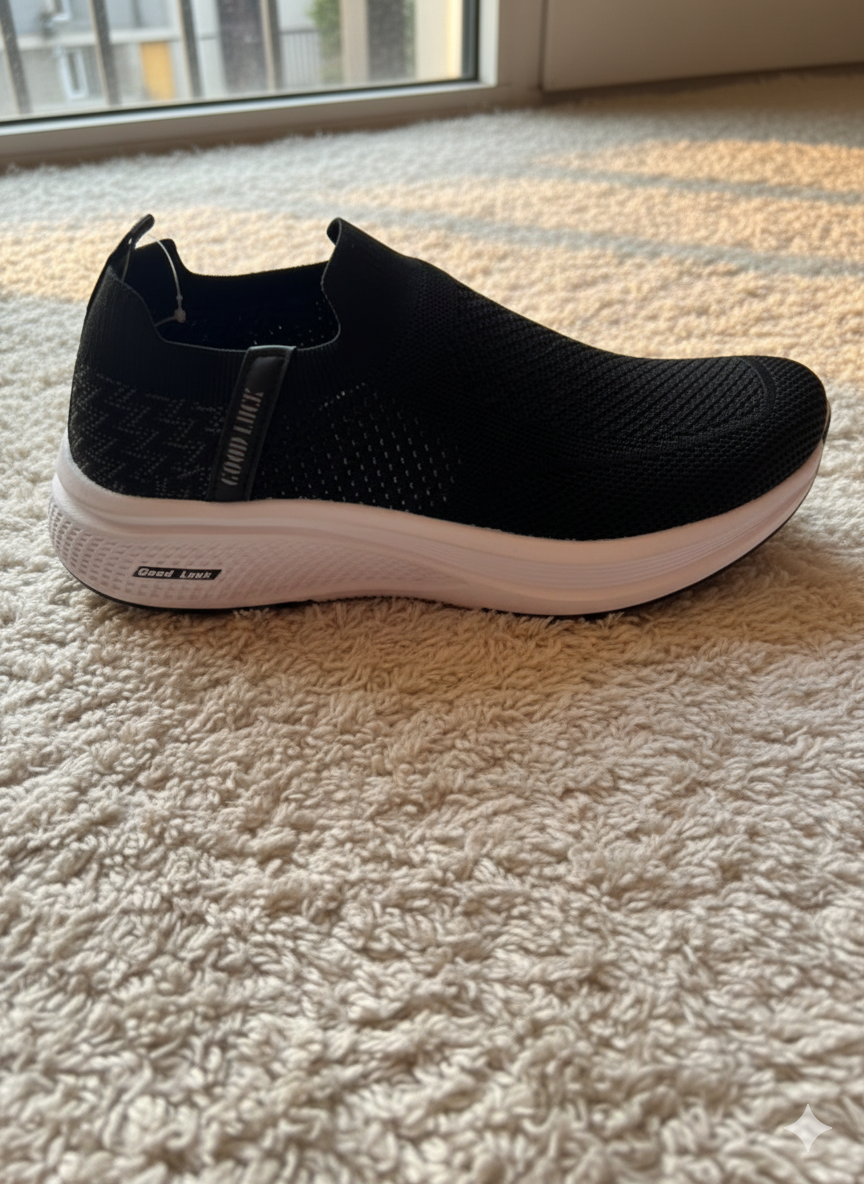 Women's Knit Slip-On Sneakers – Breathable Mesh Walking Shoes & Lightweight Comfort Sock Loafers