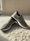 Lightweight Men's Taupe Knit Slip-On Shoes for Walking & Casual Wear