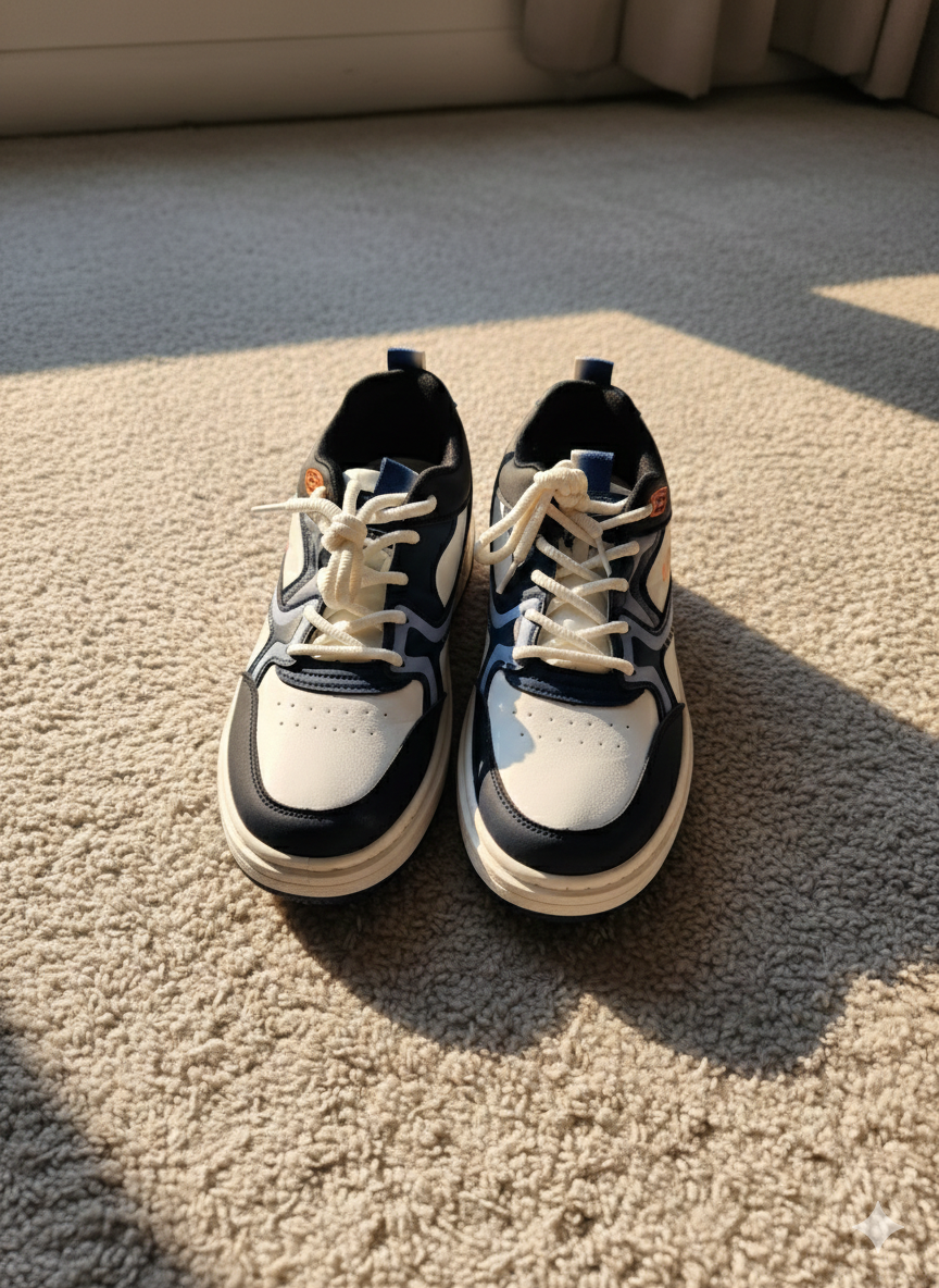 Men's Classic Navy & White Casual Sneakers – Two-Tone Urban Trainer