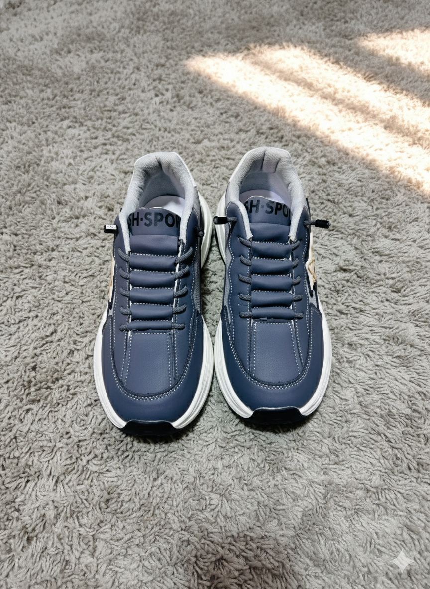 Monochrome Grey Chunky Lifestyle Trainers | Cushioned Platform Dad Sneakers