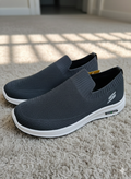 Skechers Arch Fit/Max Cushioning Slip-On Sneaker - Dark Grey Knit