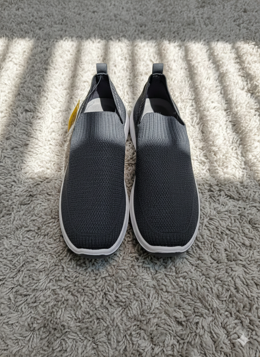 Skechers Arch Fit/Max Cushioning Slip-On Sneaker - Dark Grey Knit