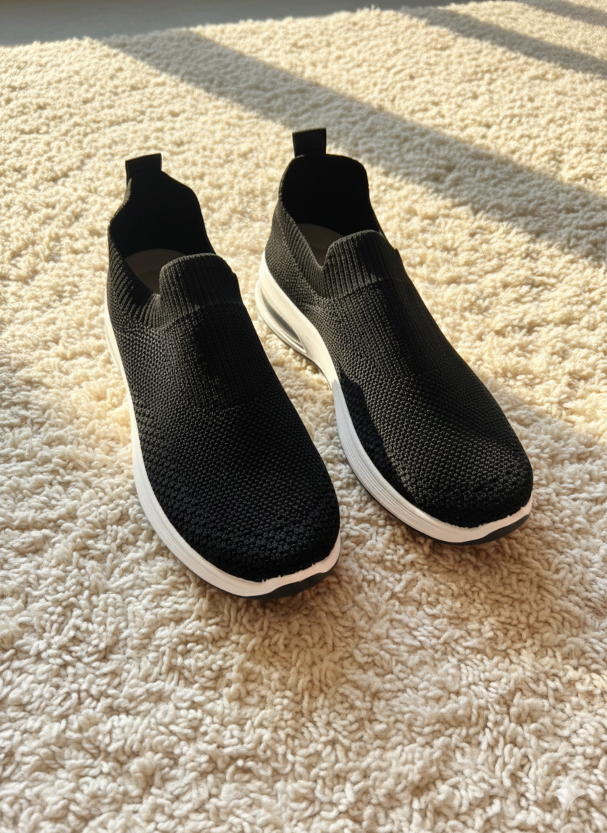 Women's Knit Slip-On Sneakers – Breathable Mesh Walking Shoes & Lightweight Comfort Sock Loafers