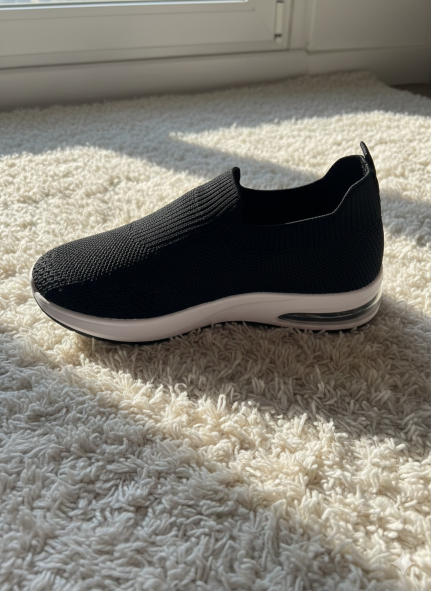 Women's Knit Slip-On Sneakers – Breathable Mesh Walking Shoes & Lightweight Comfort Sock Loafers