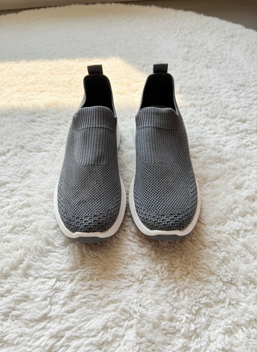 Women's Knit Slip-On Sneakers – Breathable Mesh Walking Shoes & Lightweight Comfort Sock Loafers