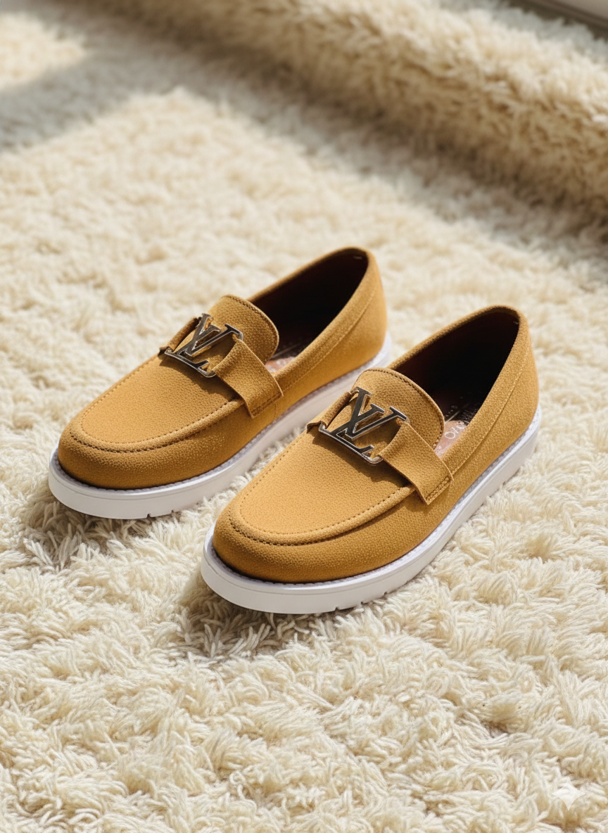 Men's Suede Loafers with Metal Accent | Casual Comfort Slip-On Moccasins